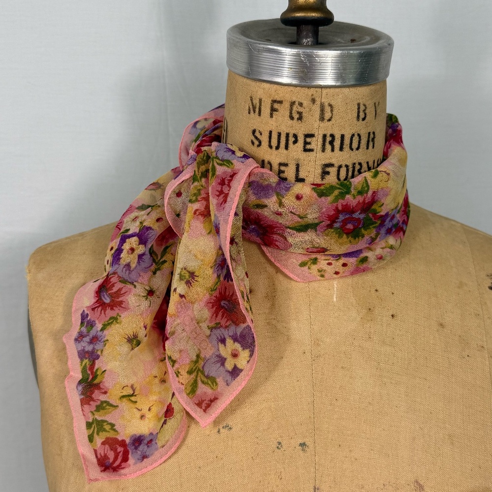 Echo Pink and Yellow Floral Sheer Scarf